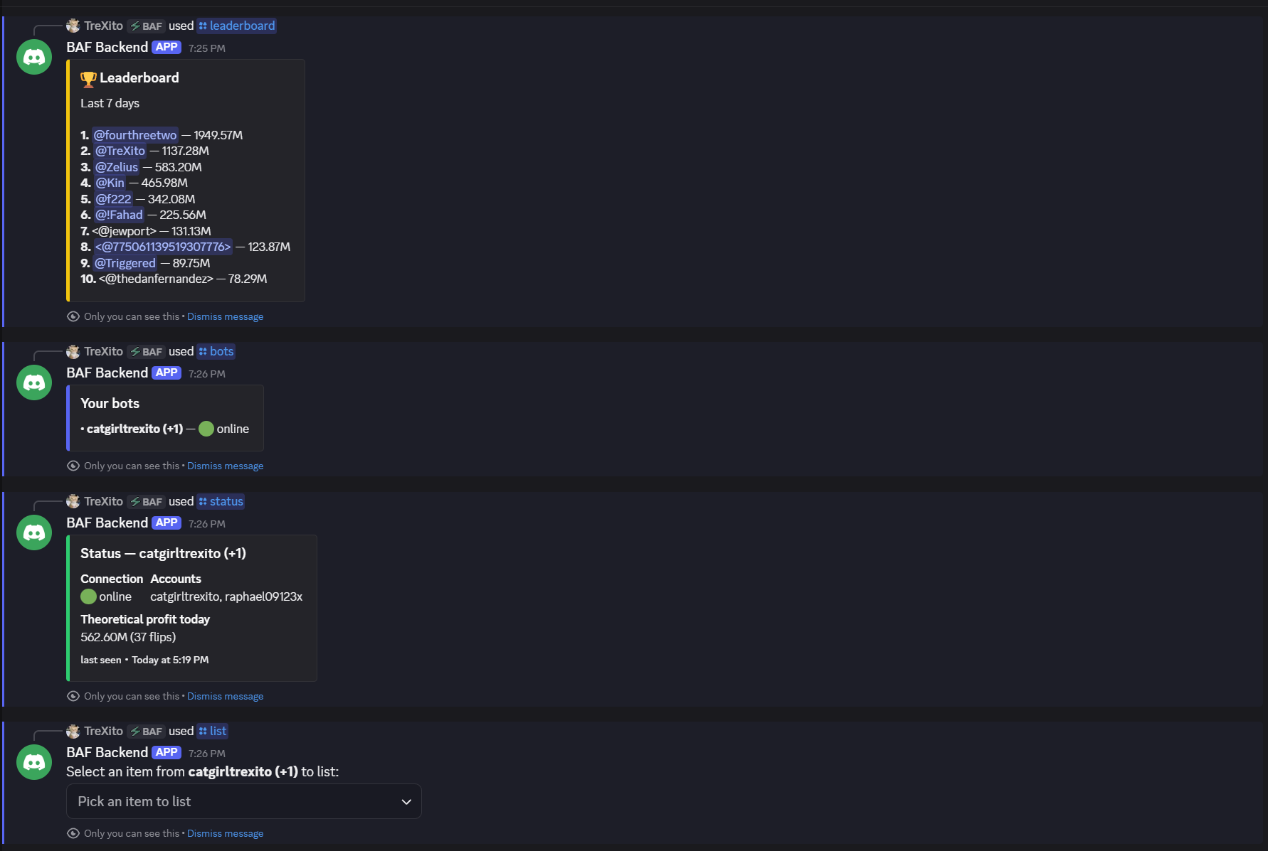 Controlling the bot from Discord with slash commands